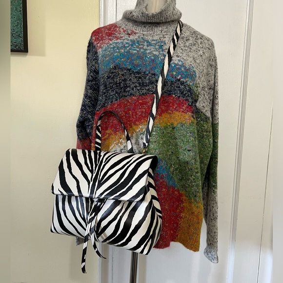 New-Mansur Gavriel Zebra-Print Leather Tote Bag - Picture 4 of 14